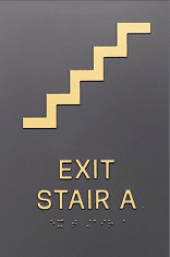 Compliance stair a exit sign