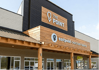 The Point exterior signage on building entrance